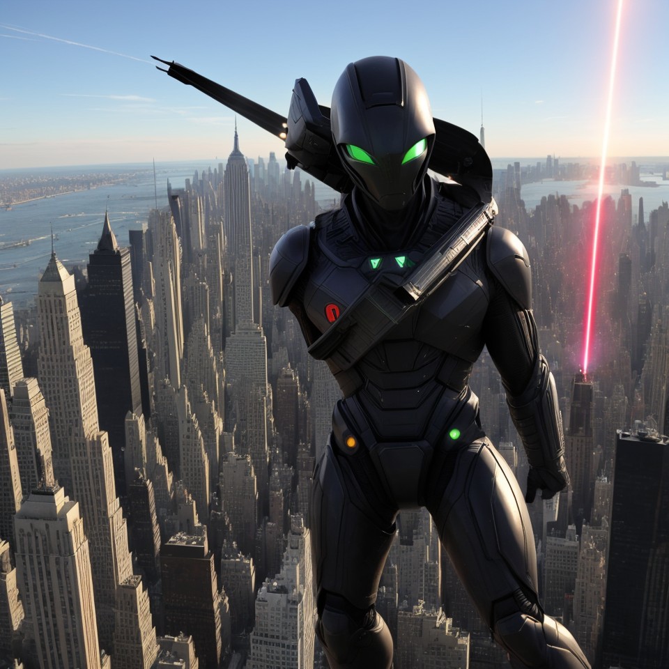 Alien invasion targeting New York City aliens fighting military alien leader laser beams war