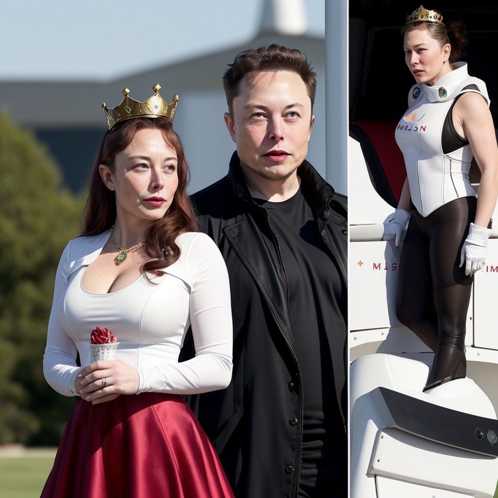 (Elon Musk) (as a queen) (begging for money) welfare queen, degenerate, sad, filthy.