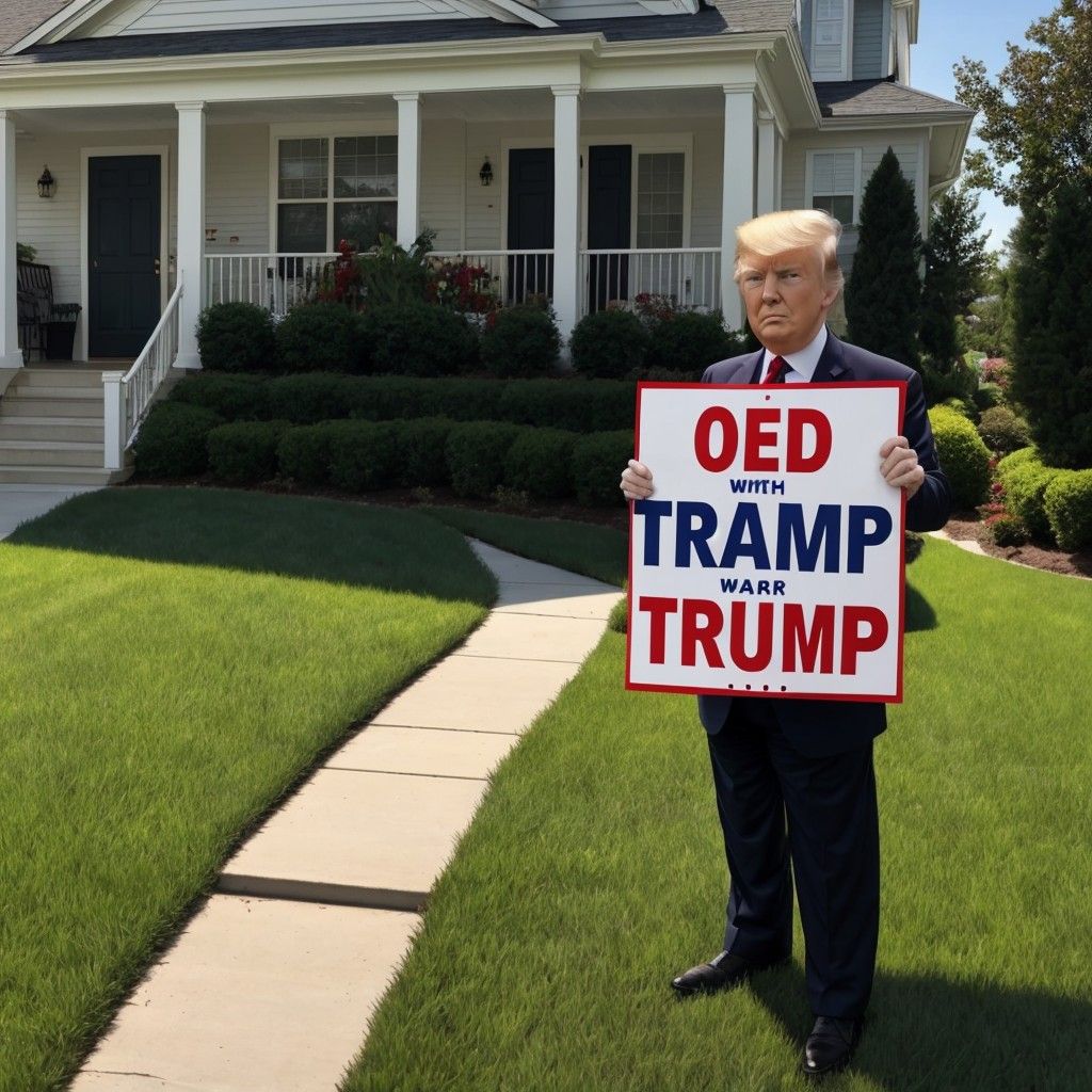Neighbors with trump signs all over lawn