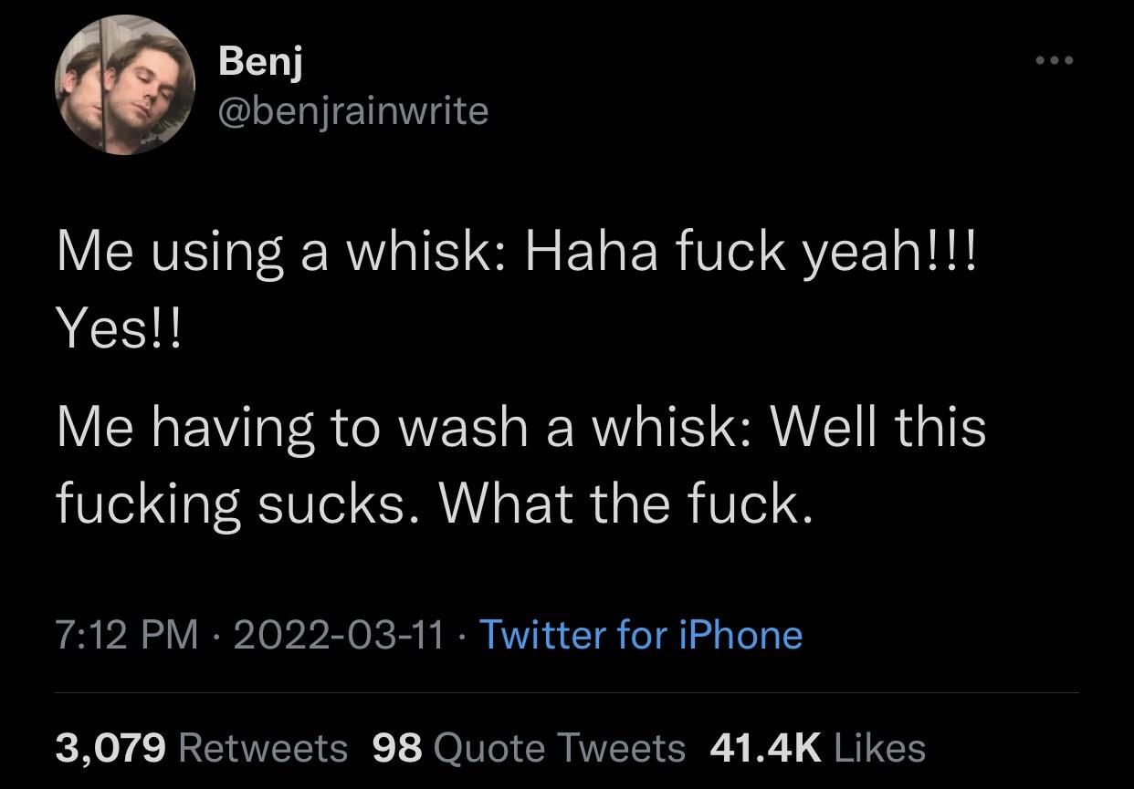 Classic whisk behavior. 