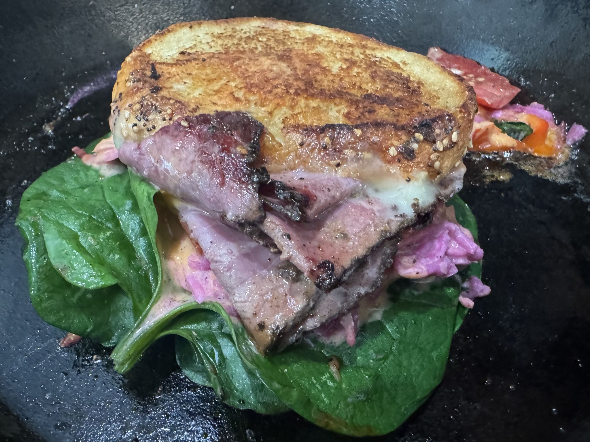 Also spinach, tomato, pepper, and basil from the garden 