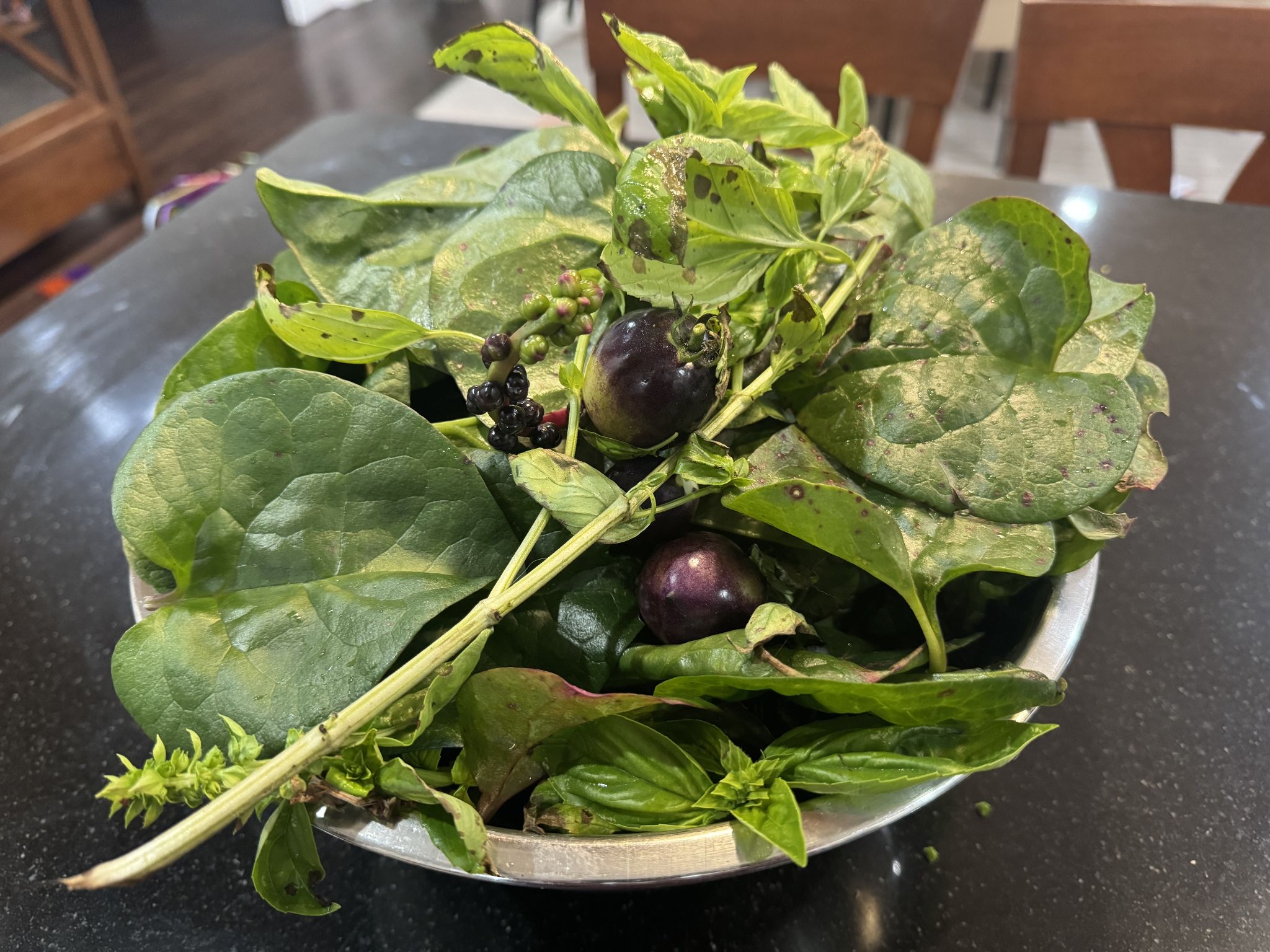 Spinach and basil as well