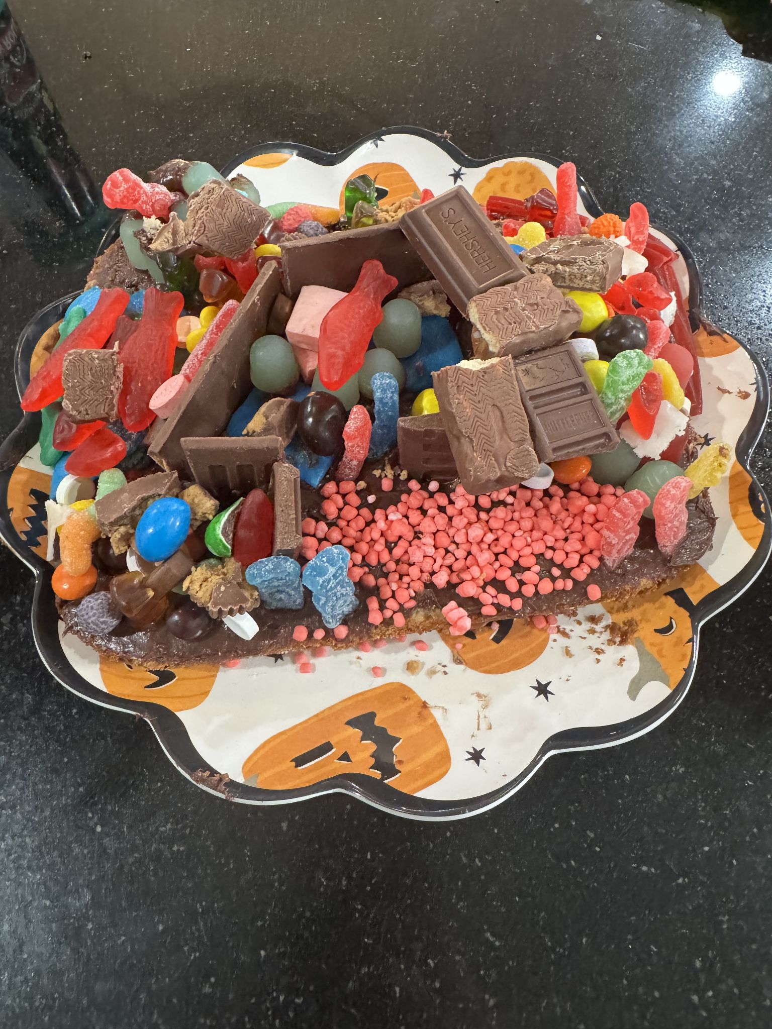 If you look closely, at the bottom there is a thin layer of cake