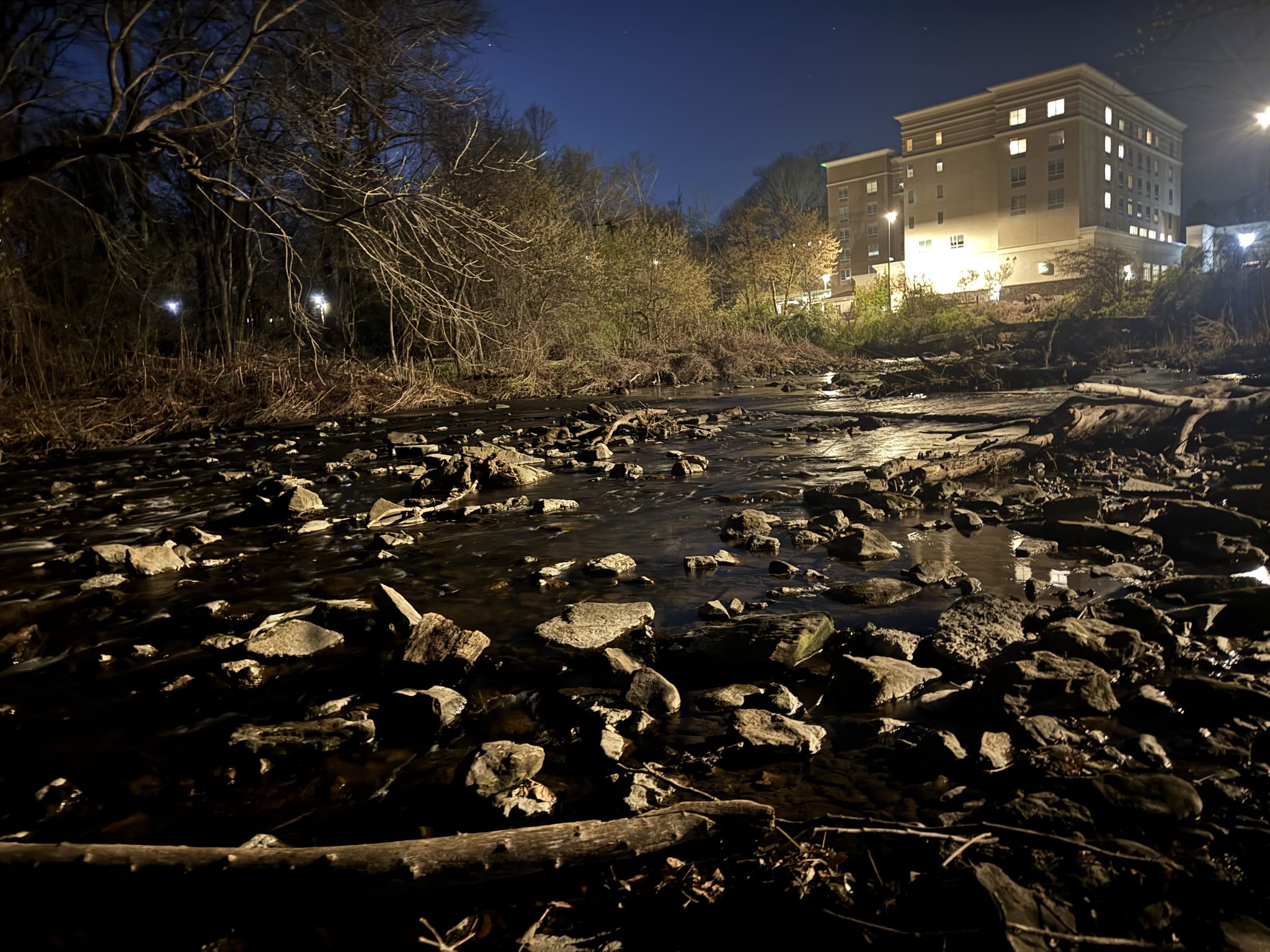 And bonus nighttime shot down stream 