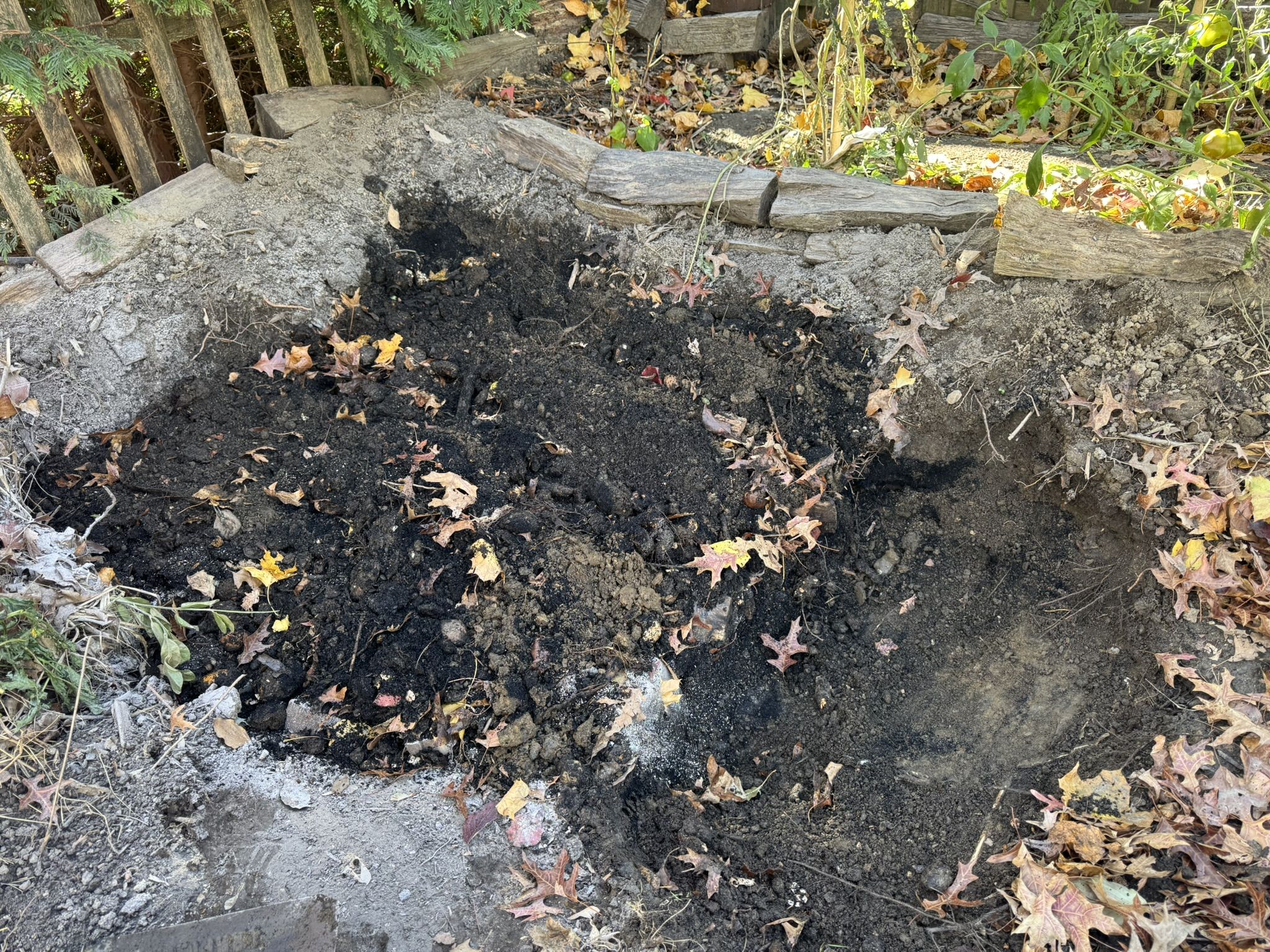 Oh and now it's time for the compost and charcoal mixture!